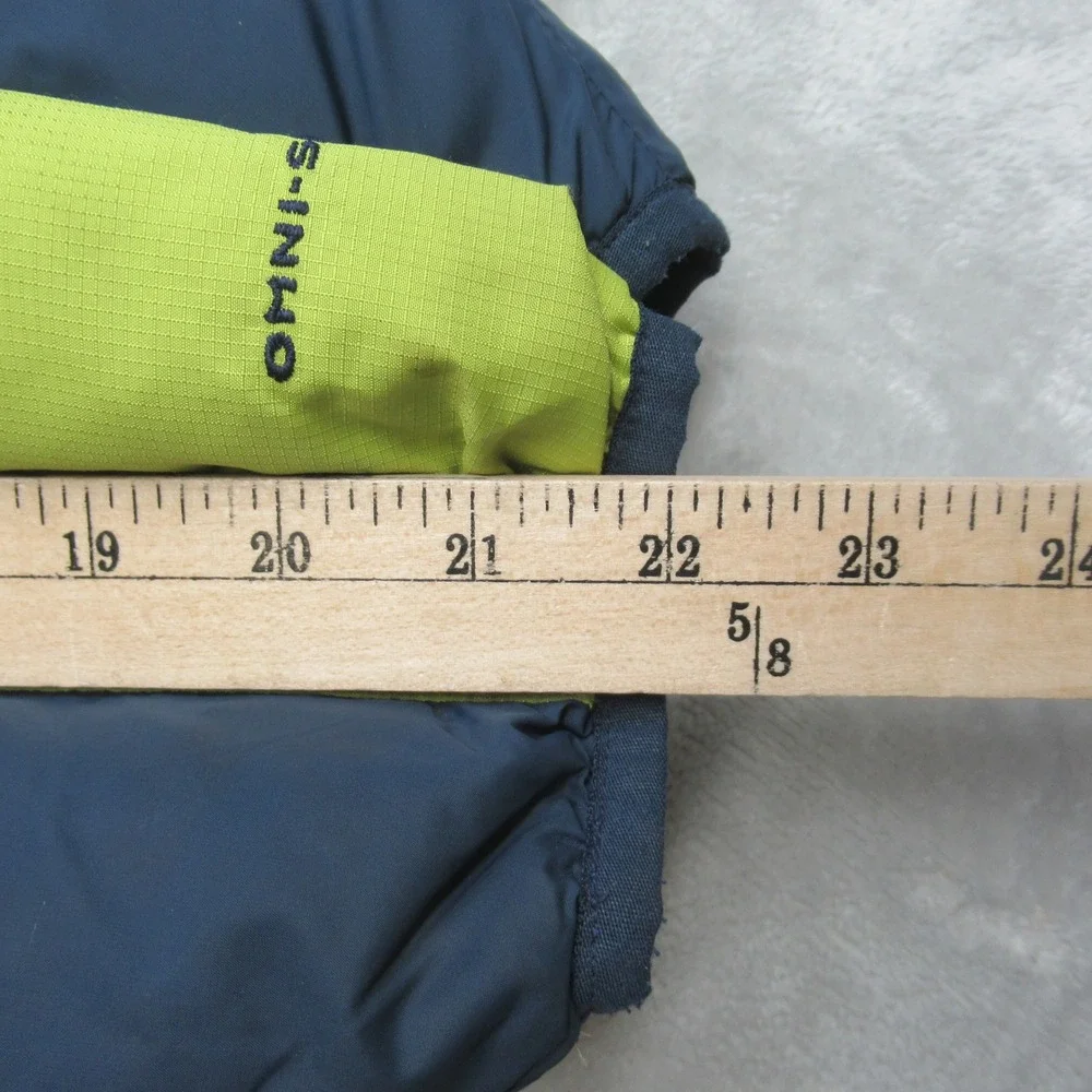 Columbia Jacket Youth Large Green Reversible Rain Wind FullZip Insulated Puffer